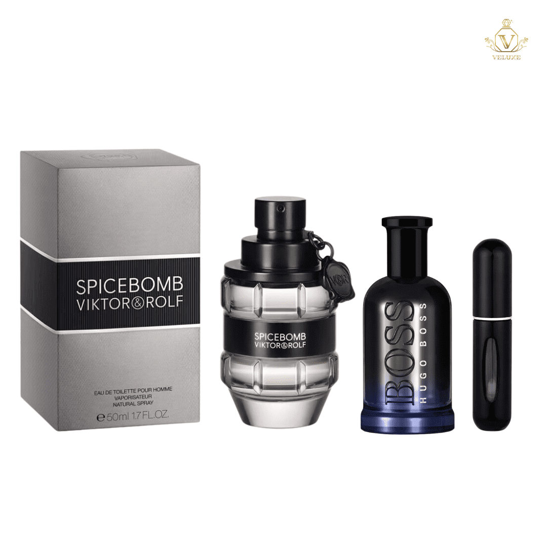 Combo Sp1cebomb V1ktor Rolf Men + Hugo Boss Bottled N1gth 50ml Men + Atomizador