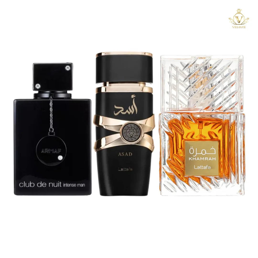 Combo Club de Nuit Intense Man 100 ML + Asad Lattafa 100 ML + Khamrah Lattafa 100 ML