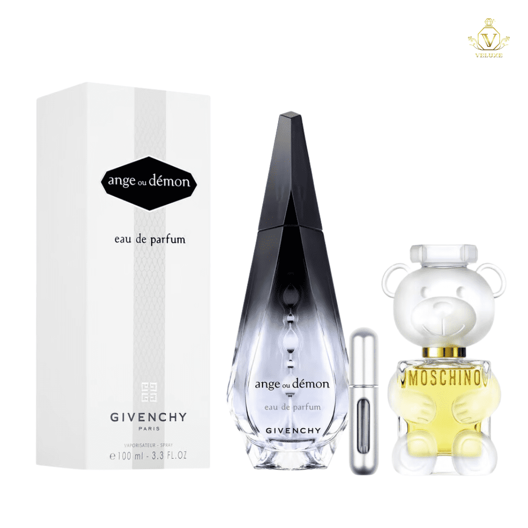 Combo Giv3nchy Ang3 ou Dem0n Dama + M0schin0 T0y 2 50ml Dama + Atomizador
