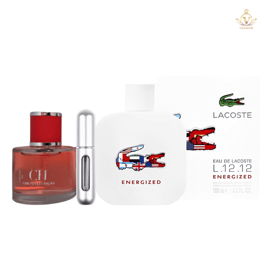 Combo Lacoste Energ1zed Men + Carol1na Herrera CH 50ml Dama + Atomizador