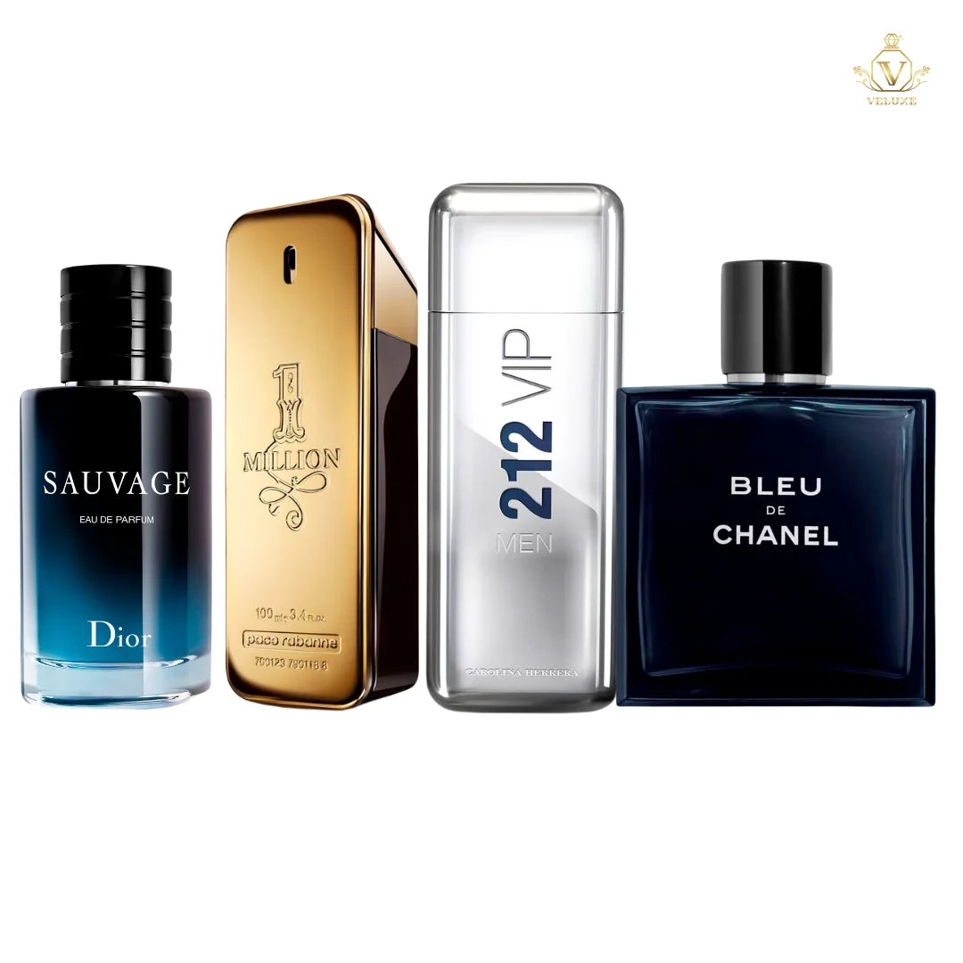 Combo Sauvage Dior + Bleu de Chanel + One Million + 212 VIP Men