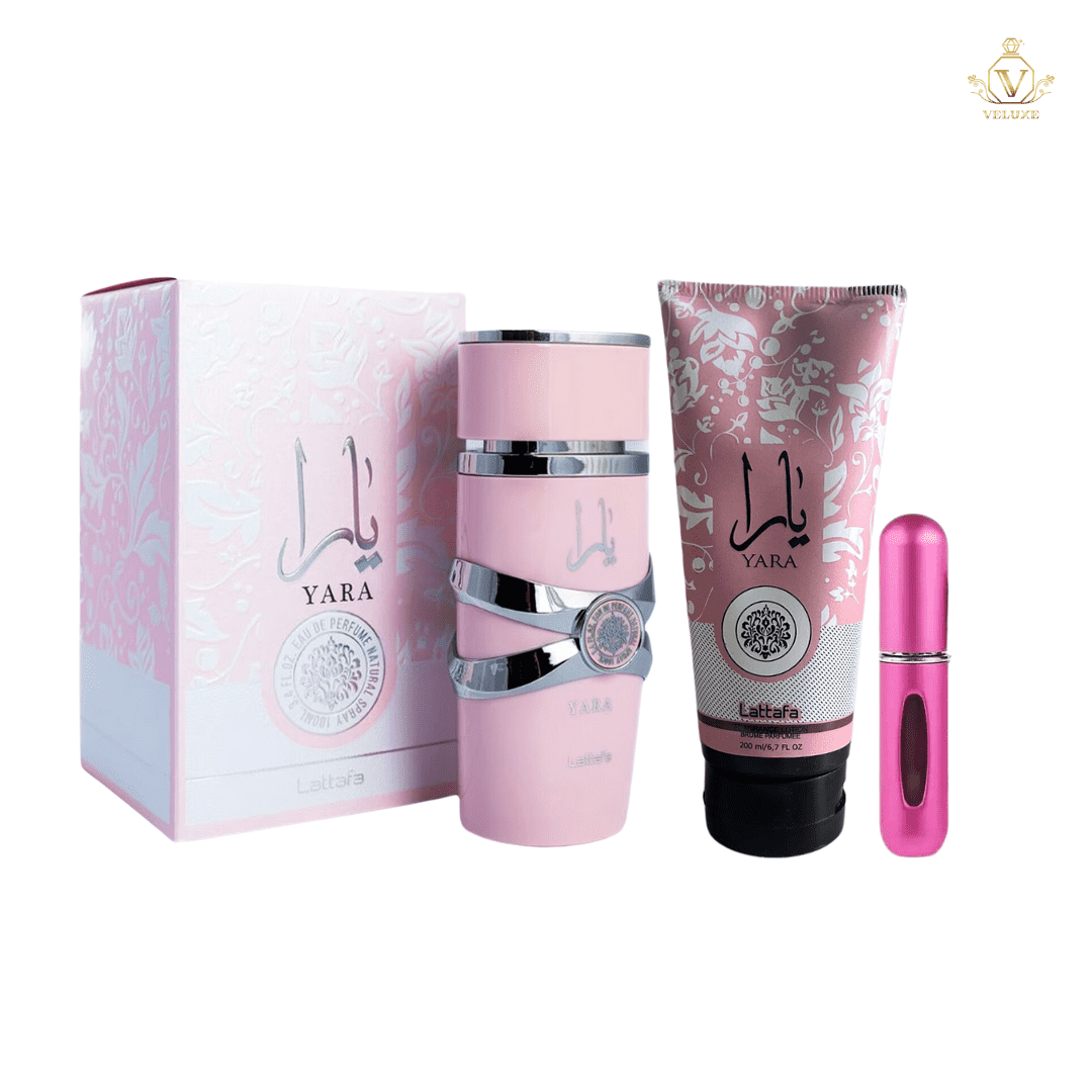 Combo Yara Lattafa + Crema corporal Yara + Perfumero