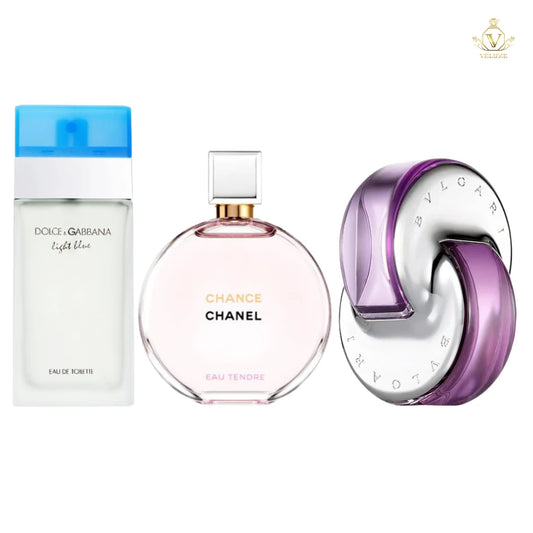 Combo Light Blue D&G + Chance Eau Tendre Ch4nel + Omnia Amethyste