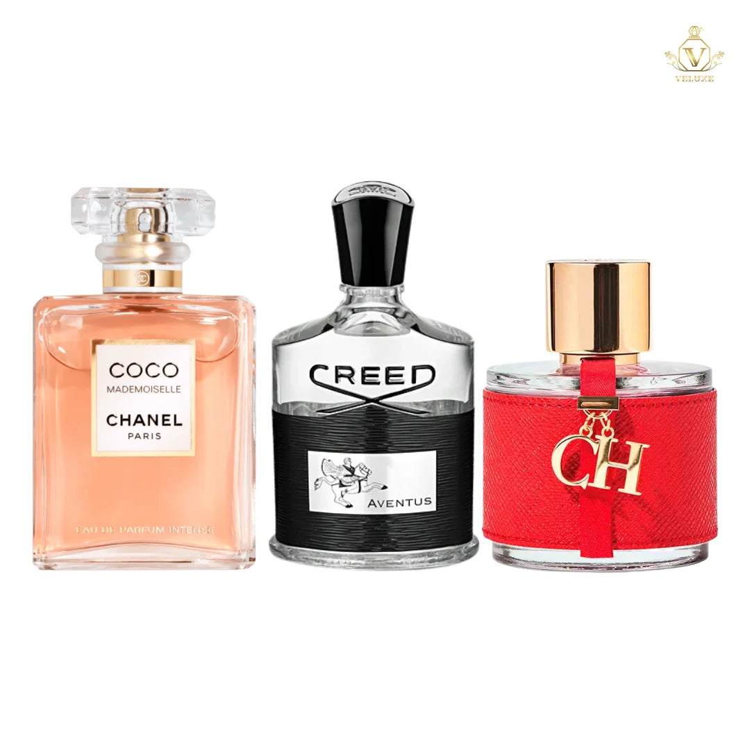 Combo Aventus Creed + Coco Mademoiselle + CH Carolina Herrera