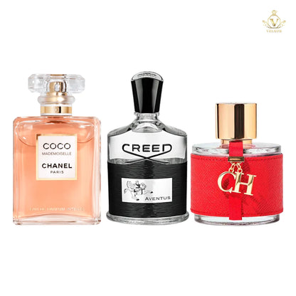 Combo Aventus Creed + Coco Mademoiselle + CH Carolina Herrera