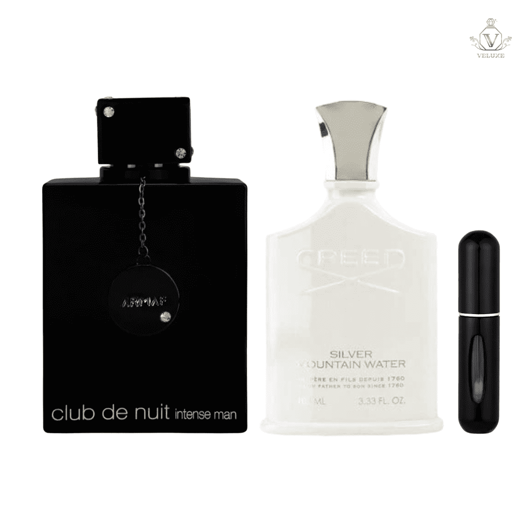 Combo Silver Mountain Water Creed + Club de Nuit Intense Man + Perfumero